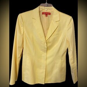Anne Klein Women's Yellow cotton blend Blazer jacket size 10